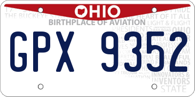 OH license plate GPX9352