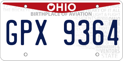 OH license plate GPX9364