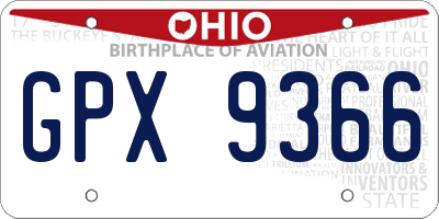OH license plate GPX9366