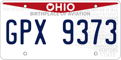OH license plate GPX9373