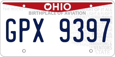 OH license plate GPX9397