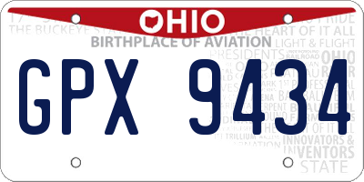 OH license plate GPX9434