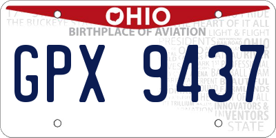 OH license plate GPX9437