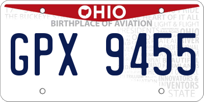 OH license plate GPX9455