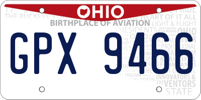 OH license plate GPX9466