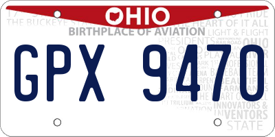 OH license plate GPX9470