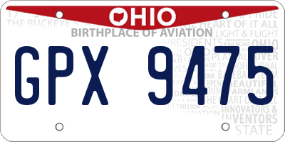 OH license plate GPX9475
