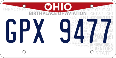 OH license plate GPX9477