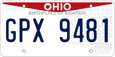 OH license plate GPX9481