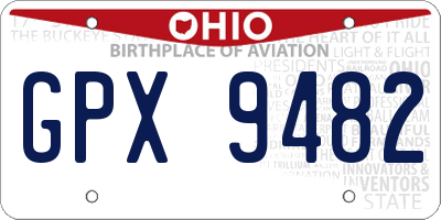 OH license plate GPX9482