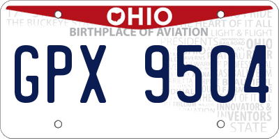 OH license plate GPX9504
