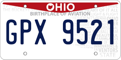 OH license plate GPX9521