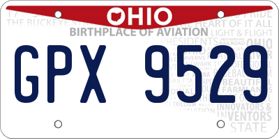 OH license plate GPX9529