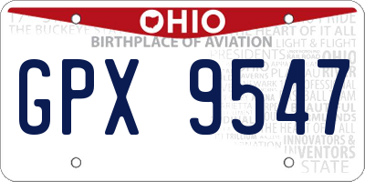OH license plate GPX9547