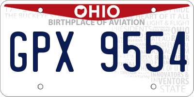 OH license plate GPX9554