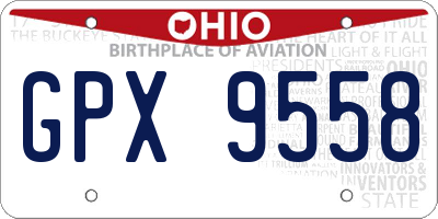 OH license plate GPX9558