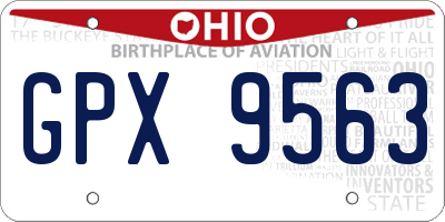 OH license plate GPX9563
