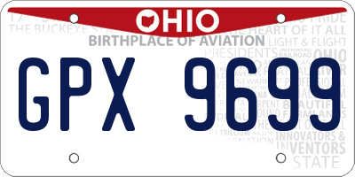 OH license plate GPX9699