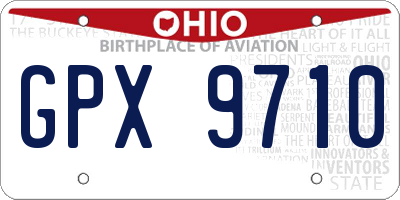 OH license plate GPX9710