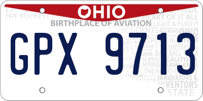 OH license plate GPX9713