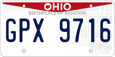 OH license plate GPX9716