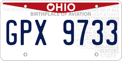 OH license plate GPX9733