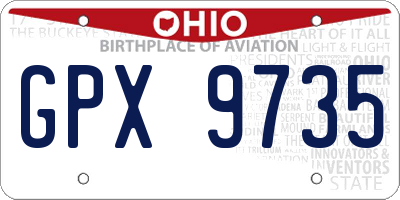 OH license plate GPX9735