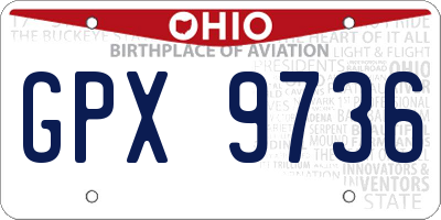 OH license plate GPX9736