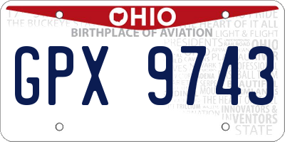 OH license plate GPX9743