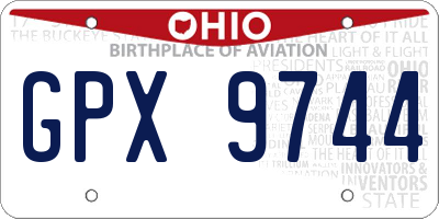 OH license plate GPX9744