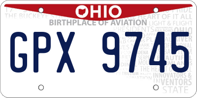 OH license plate GPX9745