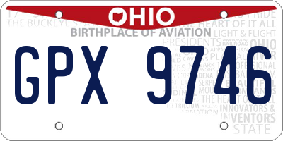 OH license plate GPX9746