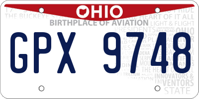 OH license plate GPX9748