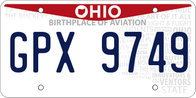 OH license plate GPX9749