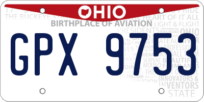 OH license plate GPX9753
