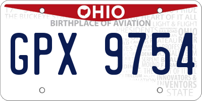 OH license plate GPX9754