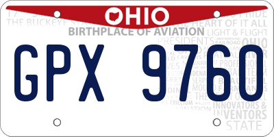 OH license plate GPX9760