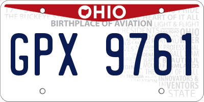 OH license plate GPX9761