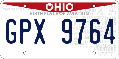 OH license plate GPX9764