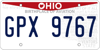 OH license plate GPX9767