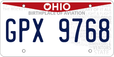OH license plate GPX9768