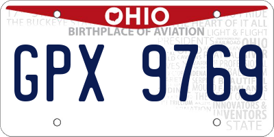 OH license plate GPX9769