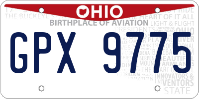 OH license plate GPX9775