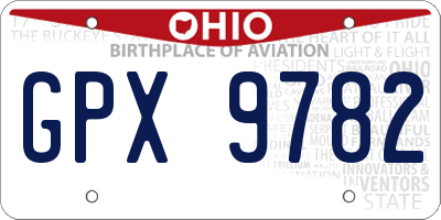 OH license plate GPX9782