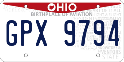 OH license plate GPX9794