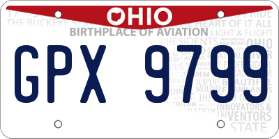 OH license plate GPX9799