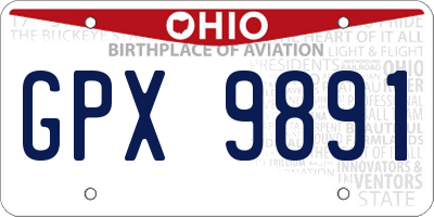 OH license plate GPX9891