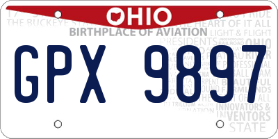 OH license plate GPX9897