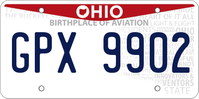 OH license plate GPX9902