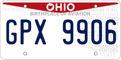 OH license plate GPX9906